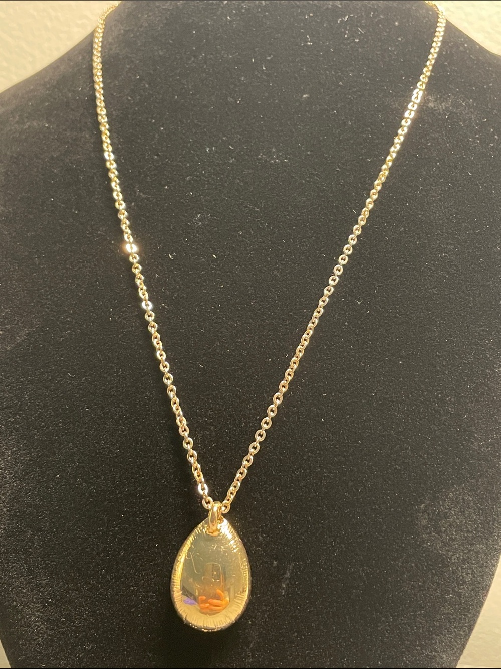 Coach Gold Teardrop Pendant Necklace